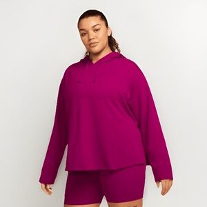 Nike Yoga Dry-FIT Women's Plus Size Hoodie Dynamic Berry Size 3XL